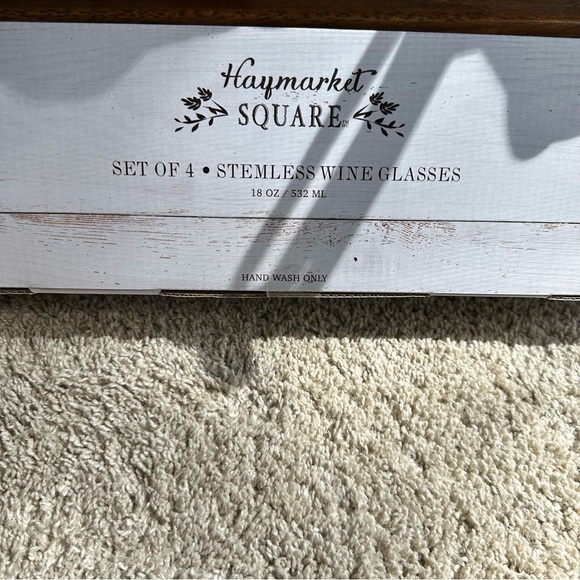 (LAST SET) NWT Haymarket Square Rhinestone Pumpkin Stemless Glasses HALLOWEEN - Picture 12 of 12